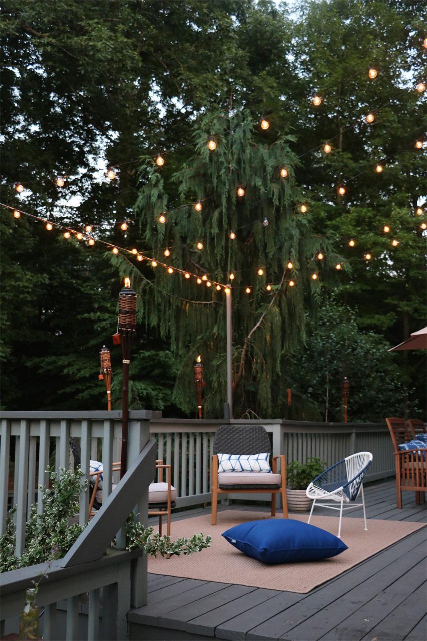 backyard string lights back patio